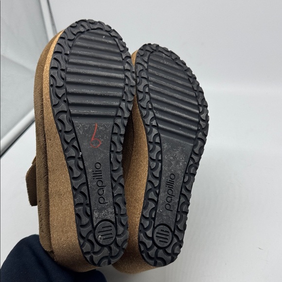 Birkenstock Papillio Fanny Ring-Buckle Suede Leather Clogs Dark Tea Brown - Picture 14 of 15